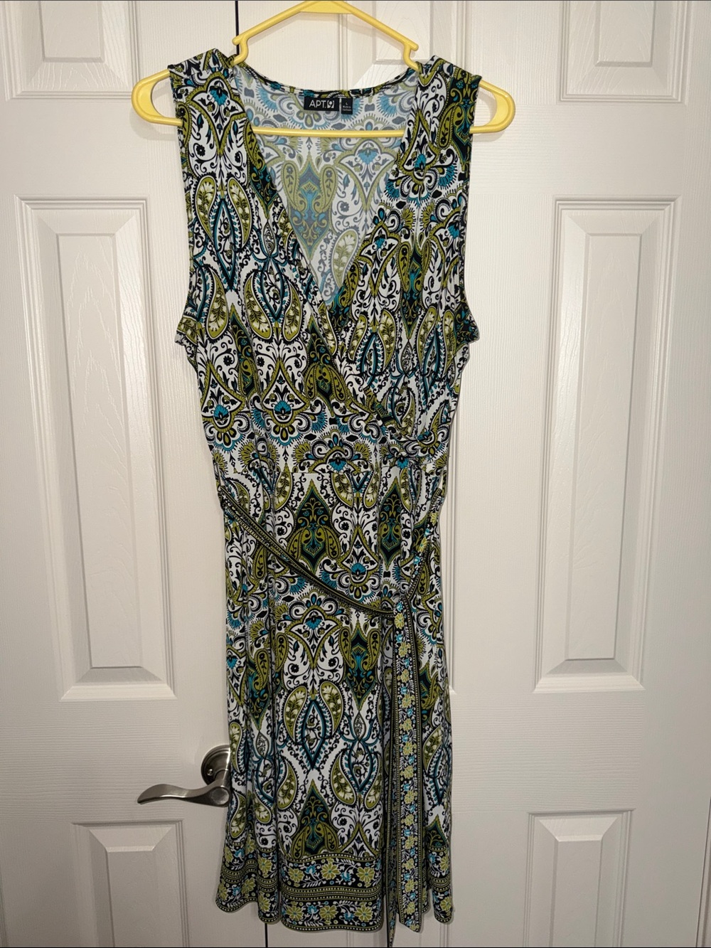 Apt. 9 Sleeveless Faux-Wrap Dress in Teal, Olive, White & Black